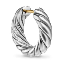 Load image into Gallery viewer, Sculpted Cable Hoop Earrings in Sterling Silver, 18.6mm
