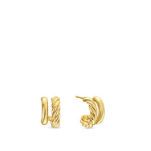 Load image into Gallery viewer, DY Mercer Double Hoop Huggie Earrings in 18K Yellow Gold, 13.5mm
