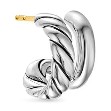 Load image into Gallery viewer, DY Mercer Double Hoop Huggie Earrings in Sterling Silver, 13.5mm
