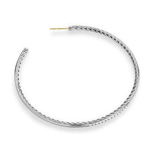 Load image into Gallery viewer, Pave Hoop Earrings in Sterling Silver with Diamonds, 63.5mm
