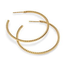 Load image into Gallery viewer, Cable Hoop Earrings in 18K Yellow Gold, 42.3mm
