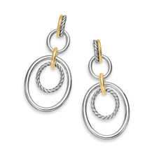 Load image into Gallery viewer, DY Mercer Mobile Drop Earrings in Sterling Silver with 18K Yellow Gold, 65.7mm
