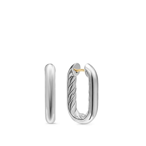 DY Madison Smooth Hoop Earrings in Sterling Silver, 24.3mm