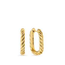 Load image into Gallery viewer, DY Madison Cable Hoop Earrings in 18K Yellow Gold, 24.3mm
