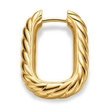 Load image into Gallery viewer, DY Madison Cable Hoop Earrings in 18K Yellow Gold, 24.3mm
