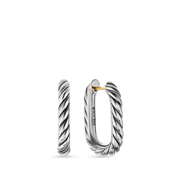 DY Madison Cable Hoop Earrings in Sterling Silver, 24.3mm
