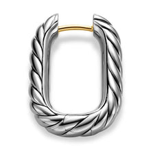 Load image into Gallery viewer, DY Madison Cable Hoop Earrings in Sterling Silver, 24.3mm
