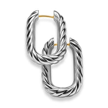 Load image into Gallery viewer, DY Madison Cable Hoop Earrings in Sterling Silver, 24.3mm
