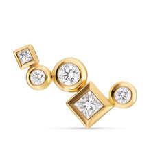 Load image into Gallery viewer, Petite Modern Renaissance Climber Earrings in 18K Yellow Gold with Diamonds, 15mm
