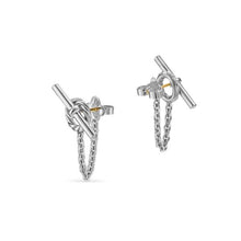 Load image into Gallery viewer, DY Mercer Bold Toggle Chain Stud Earrings in Sterling Silver, 50.4mm
