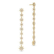 Load image into Gallery viewer, Starburst Drop Earrings in 18K Yellow Gold with Diamonds, 70.9mm
