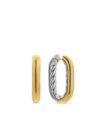 DY Madison  Smooth Hoop Earrings in Sterling Silver with 14K Yellow Gold, 29.5mm