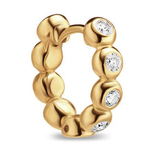 Load image into Gallery viewer, Bezel Set Hoop Earrings in 18K Yellow Gold with Diamonds, 13.4mm
