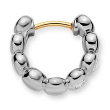 Load image into Gallery viewer, Bezel Set Hoop Earrings in Sterling Silver with Diamonds, 13.4mm
