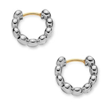 Load image into Gallery viewer, Bezel Set Hoop Earrings in Sterling Silver with Diamonds, 13.4mm
