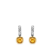 Load image into Gallery viewer, DY Mercer  Color Drop Earrings in Sterling Silver with 14K Yellow Gold and Citrine, 6mm
