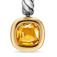 Load image into Gallery viewer, DY Mercer  Color Drop Earrings in Sterling Silver with 14K Yellow Gold and Citrine, 6mm
