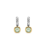DY Mercer  Color Drop Earrings in Sterling Silver with 14K Yellow Gold and Prasiolite, 6mm
