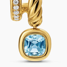 Load image into Gallery viewer, DY Mercera Color Two Row Drop Earrings in 18K Yellow Gold with Tanzanite and Diamonds, 19.5mm
