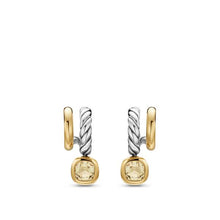 Load image into Gallery viewer, DY Mercer Color Two Row Drop Earrings in Sterling Silver with 18K Yellow Gold and Champagne Citrine, 19.5mm
