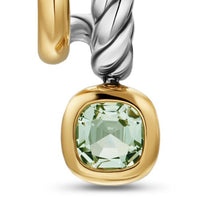 Load image into Gallery viewer, DY Mercer Color Two Row Drop Earrings in Sterling Silver with 18K Yellow Gold and Prasiolite, 19.5mm
