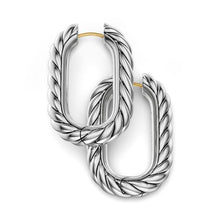 Load image into Gallery viewer, DY Madison  Cable Hoop Earrings in Sterling Silver, 29.5mm
