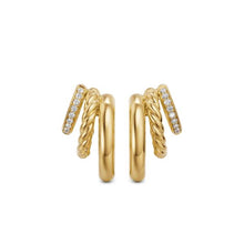 Load image into Gallery viewer, DY Mercer  Multi Row Earrings in 18K Yellow Gold with Diamonds, 18mm
