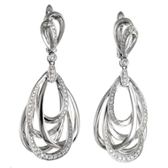 Royal Collection Multi Strand Tear Drop Diamond Earrings