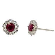 Royal Collection Diamond & Ruby Studs