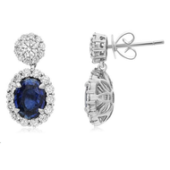 Royal Collection Diamond & Sapphire Drop Earrings