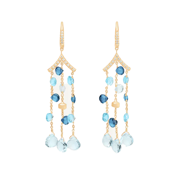 Marco Bicego Mixed Topaz Three-Strand Chandelier Earrings