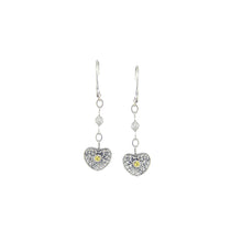 Load image into Gallery viewer, Royal Collection Diamond &amp; Yellow Sapphire Heart Drop Earrings
