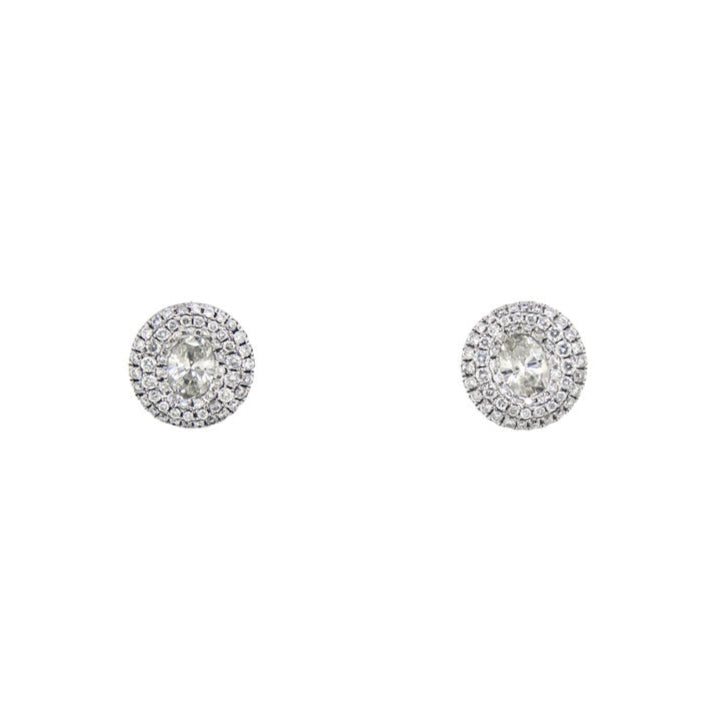 Royal Collection Oval Diamond Halo Earrings