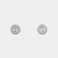 Royal Collection Oval Diamond Halo Earrings