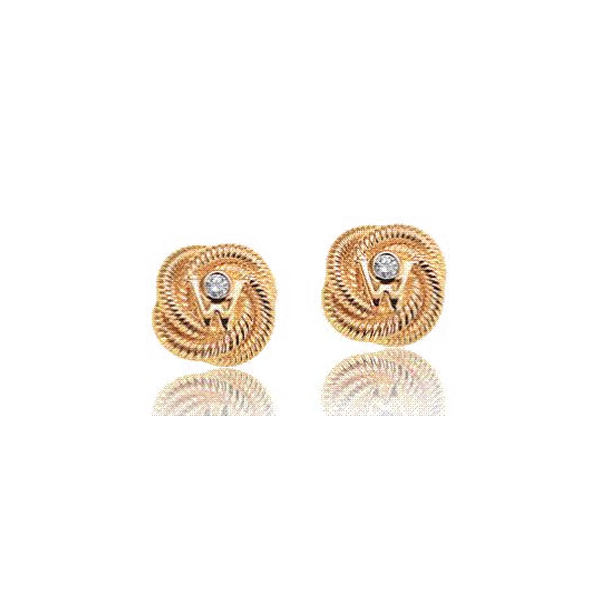 Wellendorff Spiral Knot Diamond Earrings