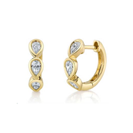 Royal Collection Pear Shaped Diamond Huggie Earrings