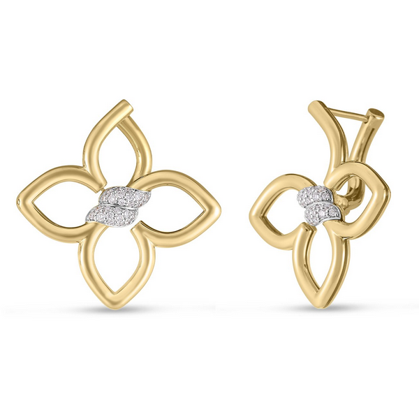 Roberto Coin Cialoma Small Flower Diamond Earrings