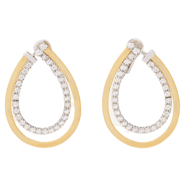 Marco Bicego Masai Double Row Diamond Drop Earrings