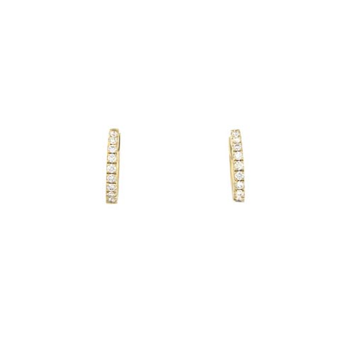 Royal Collection 14K Yellow Gold Diamond Huggie Earrings