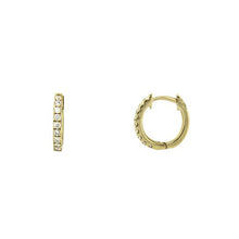 Load image into Gallery viewer, Royal Collection 14K Yellow Gold Diamond Huggie Earrings
