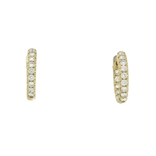 Royal Collection 14K Yellow Gold Diamond Inside Earrings