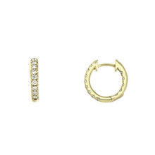 Load image into Gallery viewer, Royal Collection 14K Yellow Gold Diamond Inside Earrings
