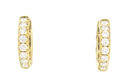 Royal Collection 14K Yellow Gold Diamond Small Earrings