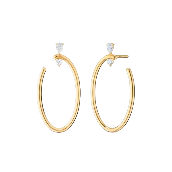 Monica Rich Kosann Oval Galaxy Wrap Diamond Earrings