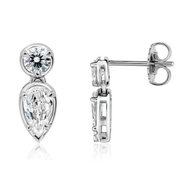 Christopher Designs Bezel Set Diamond Earrings