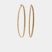 Load image into Gallery viewer, Royal Estate Textured Yellow Gold Hoop Earrings
