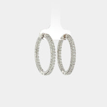 Load image into Gallery viewer, Royal Estate 18K White Gold 4.00 CT Diamond Inside-Out Hoop Earrings
