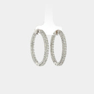 Royal Estate 18K White Gold 4.00 CT Diamond Inside-Out Hoop Earrings