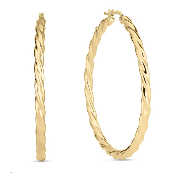 Roberto Coin Twisted Medium Hoop Earrings