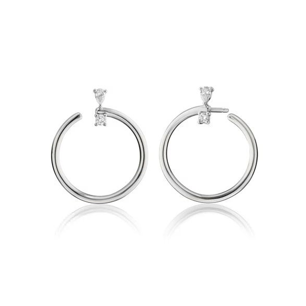 Monica Rich Kosann Large Galaxy Wrap White Sapphire Hoops